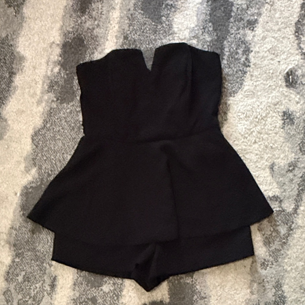 Elegant Black Strapless Jumpsuit